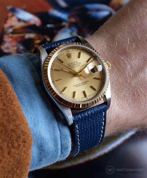 rolex datejust leather band price|rolex datejust 36mm leather strap.